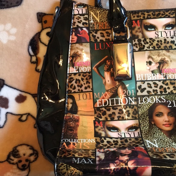 Amazing, unique vintage patent handbag/tote ๐ from the 1980โs! - Picture 2 of 16